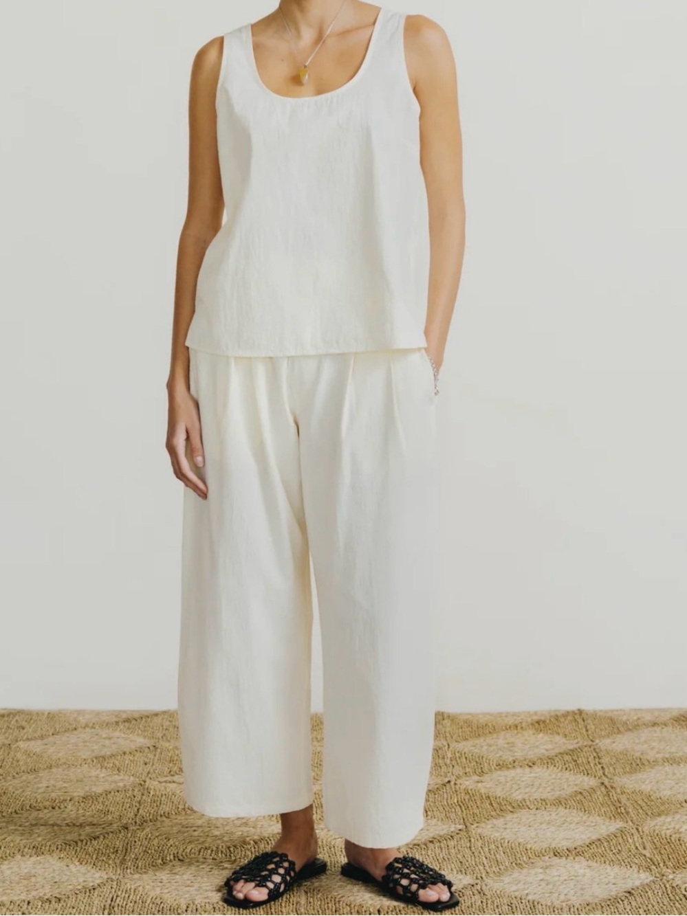 NWOT Ozma Corlatta Pant, Textured Organic Poplin in Parchment size S
